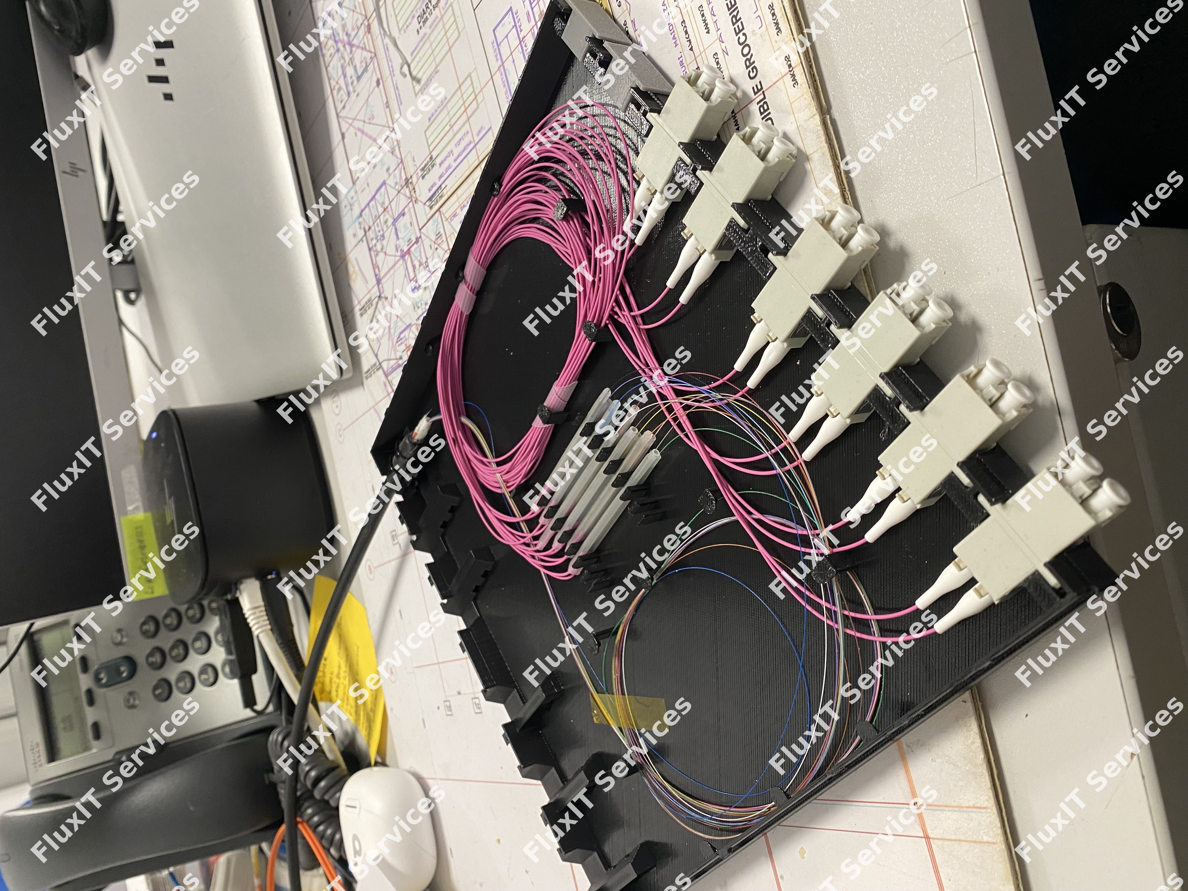 12 Core Multimode Fiber Splicing with LC Duplex Pigtails in Rackmount ODF